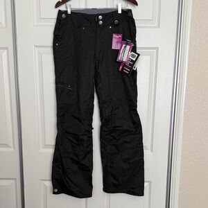 686 Women’s Gunmetal Gray Ski Pants with Purple Tags